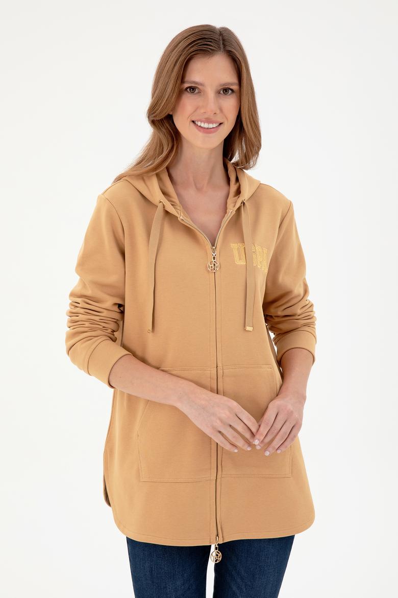 Kadın Camel Kapüşonlu Sweatshirt - 50289545086