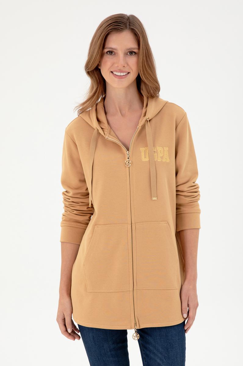 Kadın Camel Kapüşonlu Sweatshirt