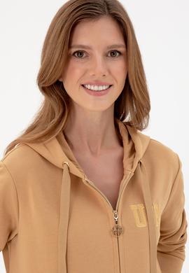 Kadın Camel Kapüşonlu Sweatshirt - 50289545086