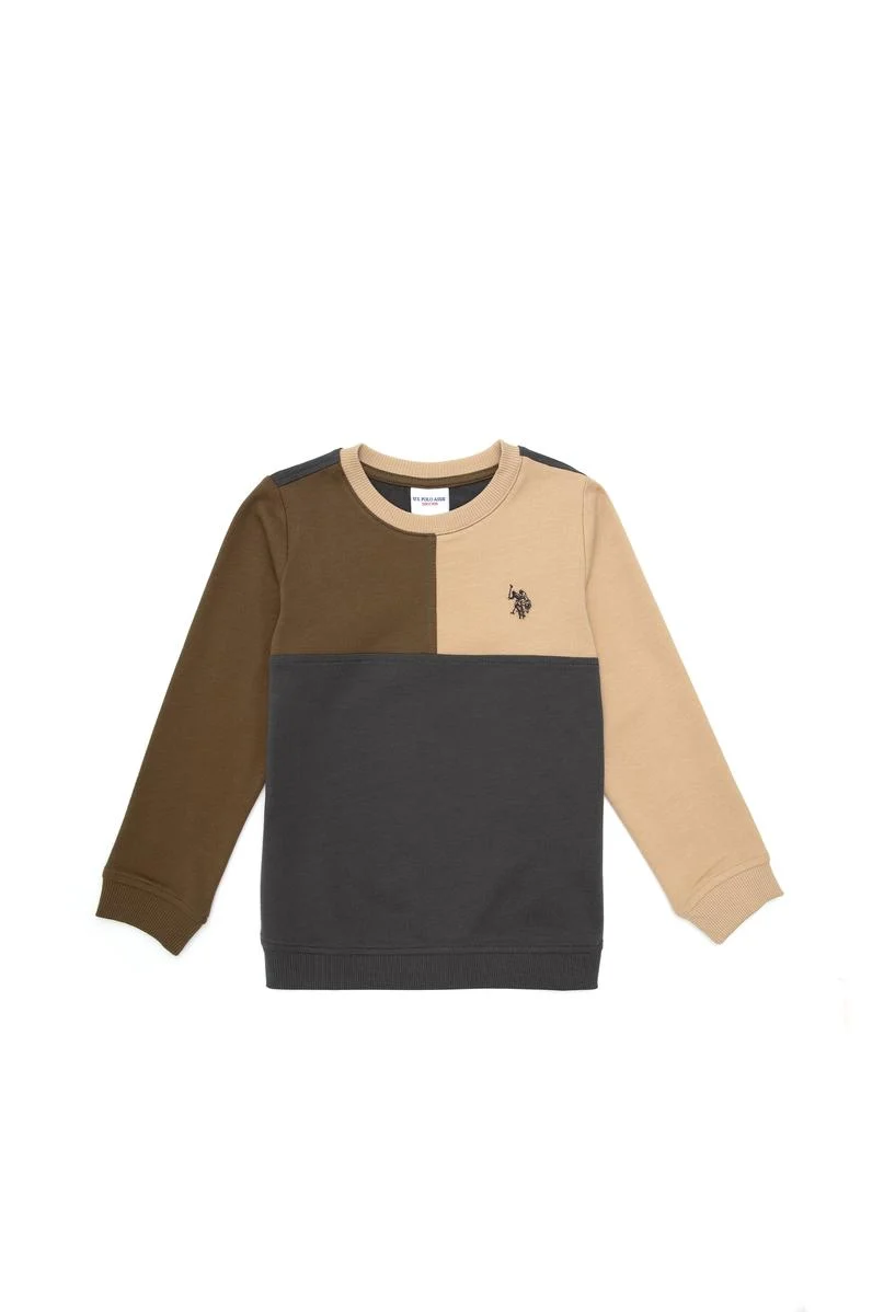 Erkek Çocuk Antrasit Bisiklet Yaka Sweatshirt