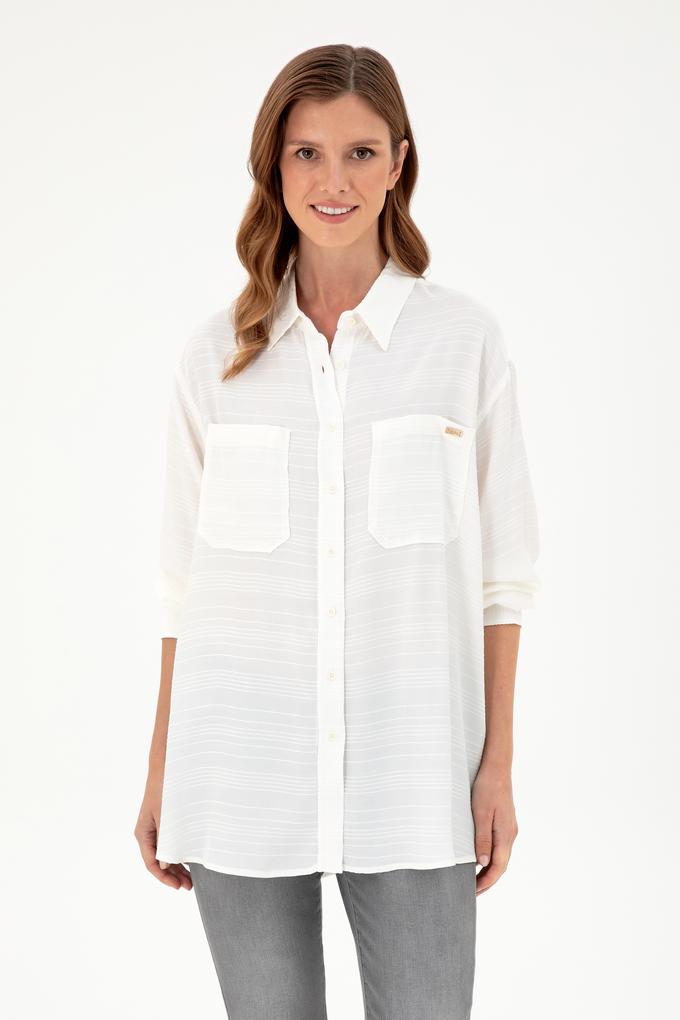 Kadın Krem Uzun Kollu Gömlek