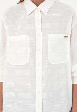 Kadın Krem Uzun Kollu Gömlek - 50291095013