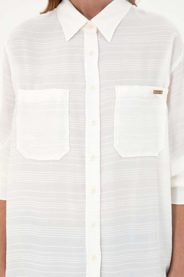 Kadın Krem Uzun Kollu Gömlek - 50291095013