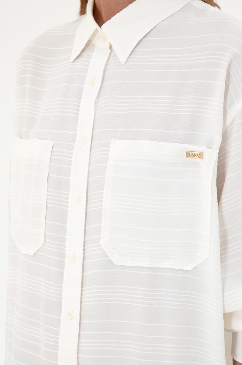 Kadın Krem Uzun Kollu Gömlek