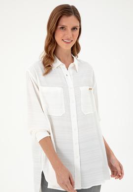 Kadın Krem Uzun Kollu Gömlek - 50291095013