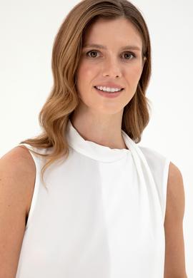 Kadın Krem Kolsuz Bluz - 50293821018