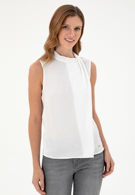 Kadın Krem Kolsuz Bluz - 50293821018