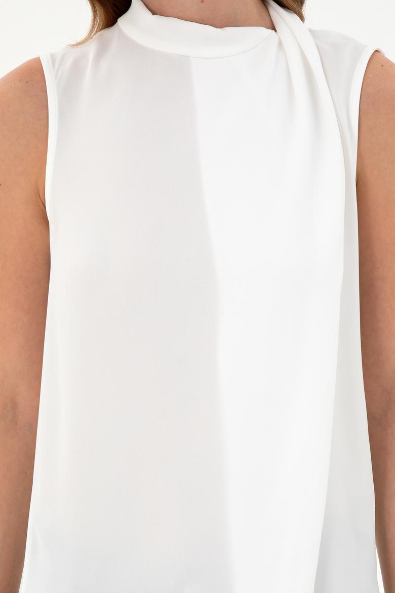 Kadın Krem Kolsuz Bluz - 50293821018