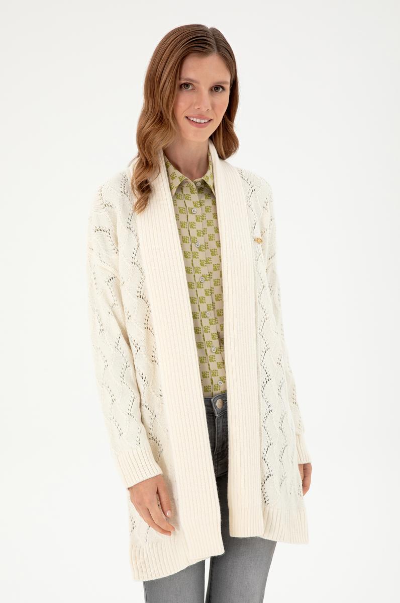 Kadın Krem Triko Hırka