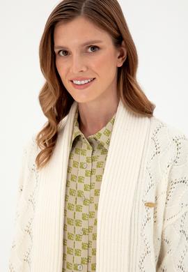 Kadın Krem Triko Hırka - 50293056017