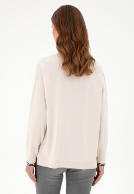 Kadın Krem Polo Yaka Kazak - 50297091019