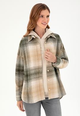 Kadın Haki Uzun Kollu Gömlek - 50297439019