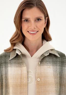 Kadın Haki Uzun Kollu Gömlek - 50297439019