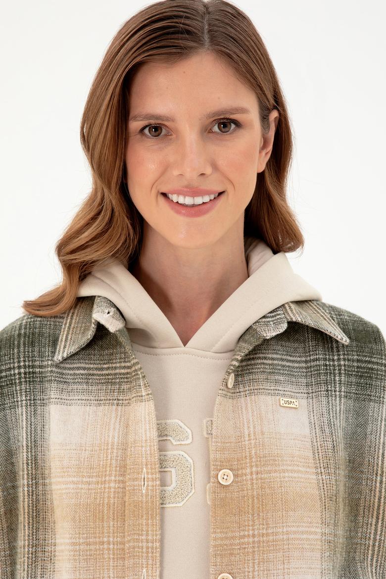 Kadın Haki Uzun Kollu Gömlek - 50297439019