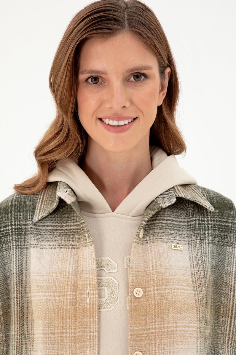 Kadın Haki Uzun Kollu Gömlek