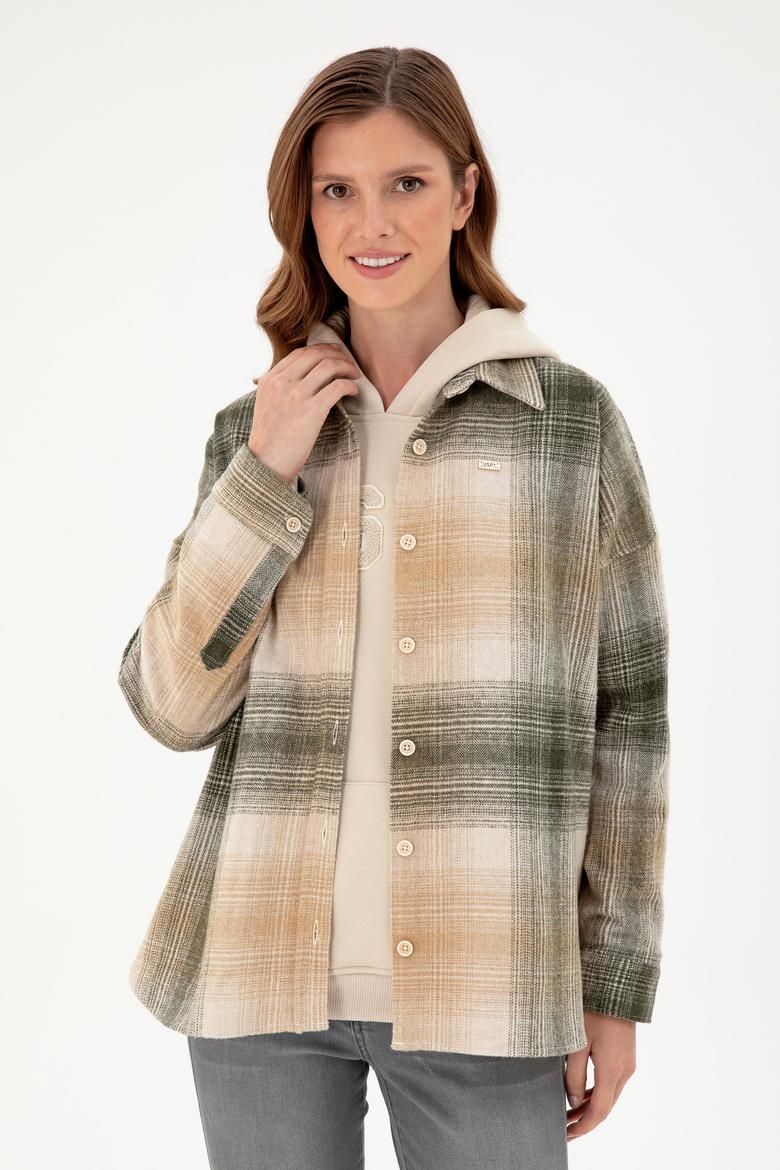 Kadın Haki Uzun Kollu Gömlek - 50297439019