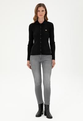 Kadın Siyah Triko Hırka - 50294272020