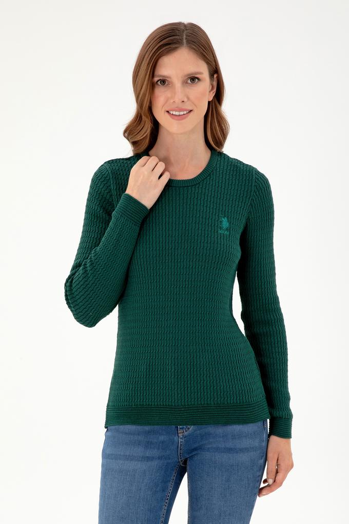 Kadın Koyu Yeşil Basic Kazak