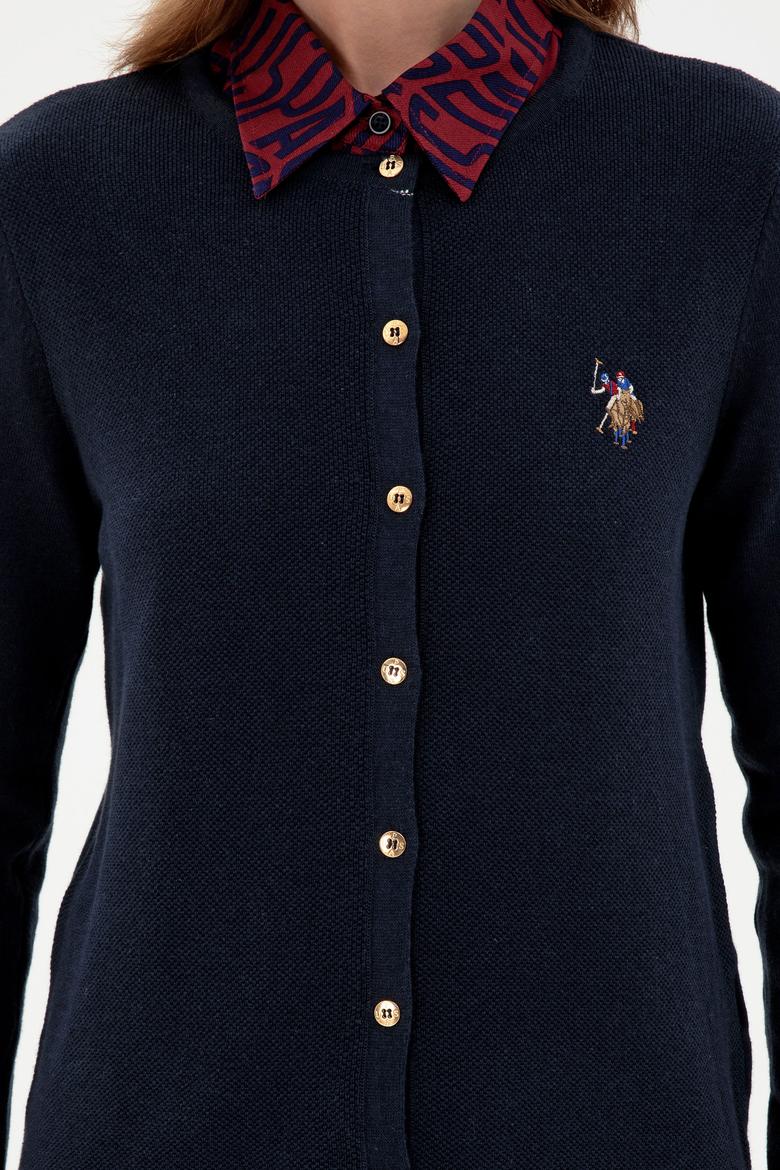 Kadın Lacivert Basic Triko Hırka - 50288991052