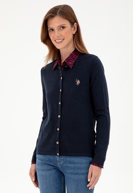 Kadın Lacivert Basic Triko Hırka - 50288991052