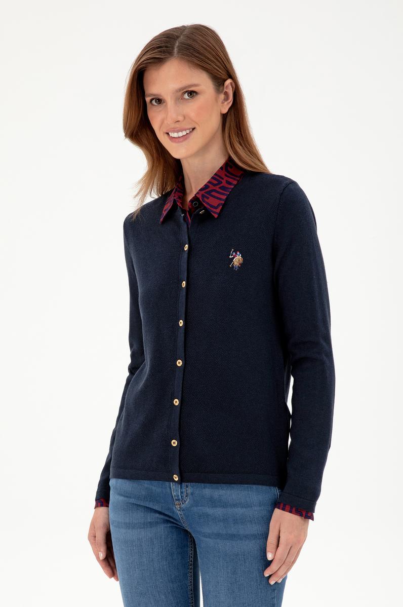 Kadın Lacivert Basic Triko Hırka