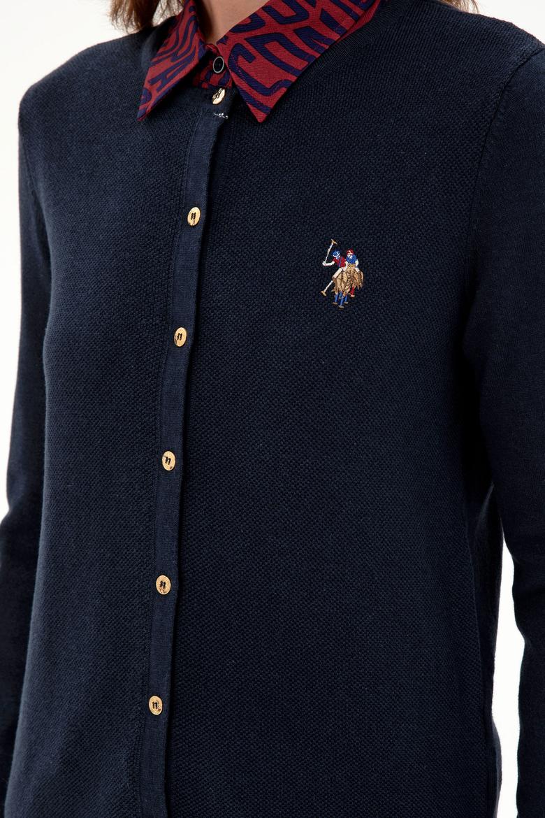 Kadın Lacivert Basic Triko Hırka - 50288991052