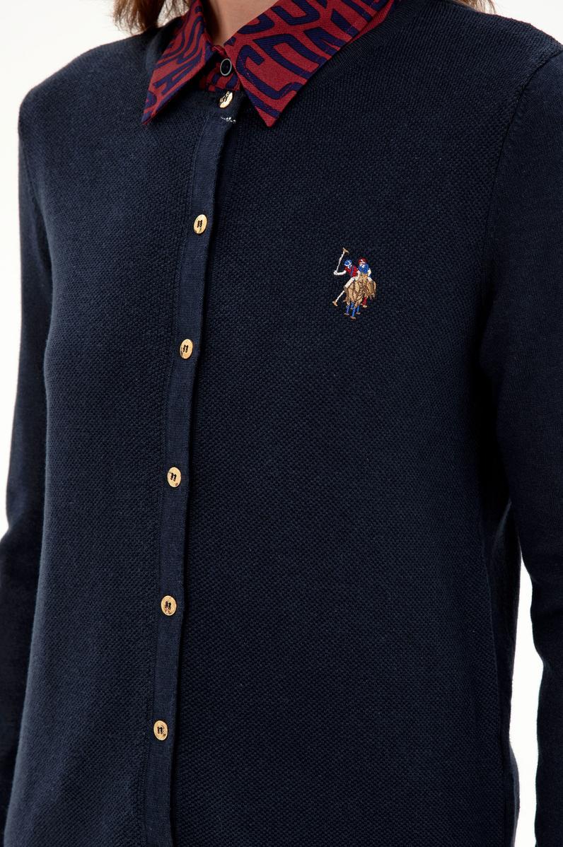 Kadın Lacivert Basic Triko Hırka