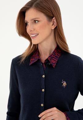 Kadın Lacivert Basic Triko Hırka - 50288991052