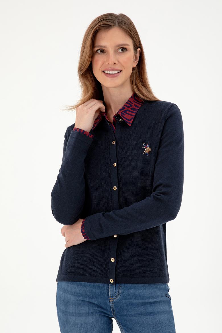 Kadın Lacivert Basic Triko Hırka - 50288991052