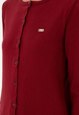 Kadın Bordo Basic Triko Hırka - 50288996021