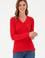Kadın Kırmızı V Yaka Basic Kazak