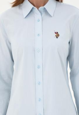 Kadın Açık Mavi Uzun Kollu Basic Gömlek - 50295710005