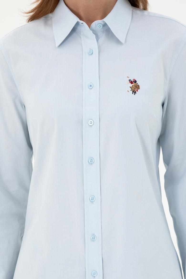 Kadın Açık Mavi Uzun Kollu Basic Gömlek - 50295710005