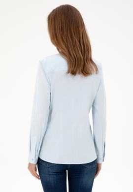 Kadın Açık Mavi Uzun Kollu Basic Gömlek - 50295710005