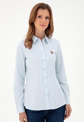 Kadın Açık Mavi Uzun Kollu Basic Gömlek - 50295710005