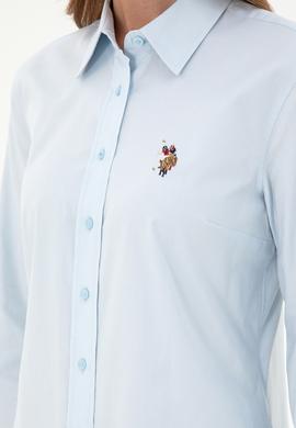 Kadın Açık Mavi Uzun Kollu Basic Gömlek - 50295710005