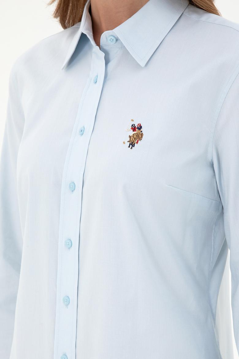 Kadın Açık Mavi Uzun Kollu Basic Gömlek - 50295710005