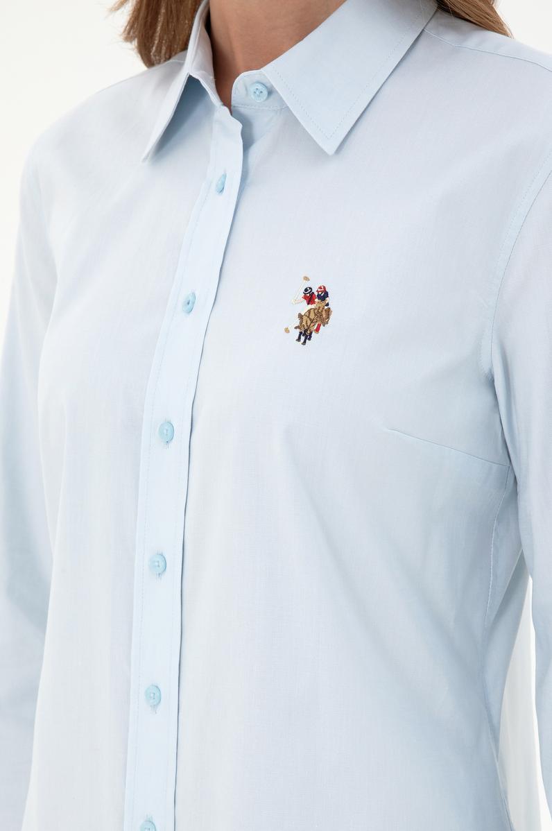 Kadın Açık Mavi Uzun Kollu Basic Gömlek