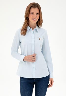 Kadın Açık Mavi Uzun Kollu Basic Gömlek - 50295710005