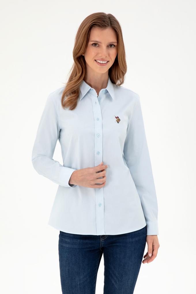 Kadın Açık Mavi Uzun Kollu Basic Gömlek