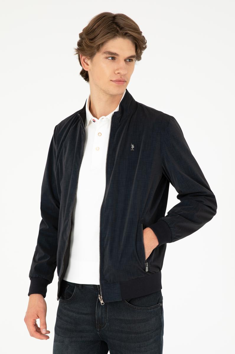 Erkek Lacivert Deri Ceket