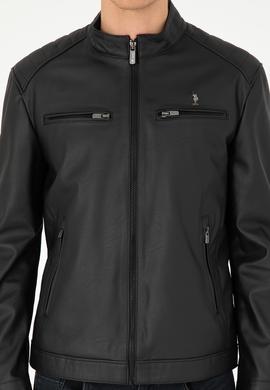 Erkek Siyah Deri Ceket - 50297250018