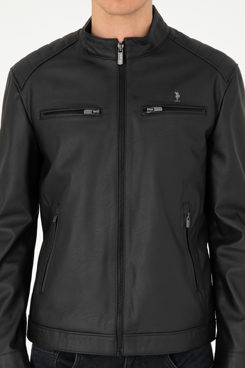 Erkek Siyah Deri Ceket - 50297250018