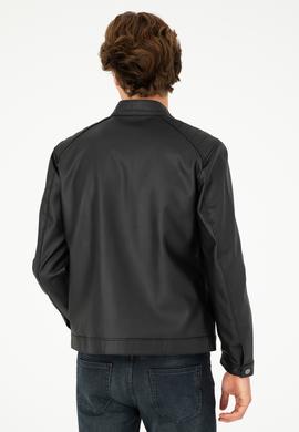 Erkek Siyah Deri Ceket - 50297250018