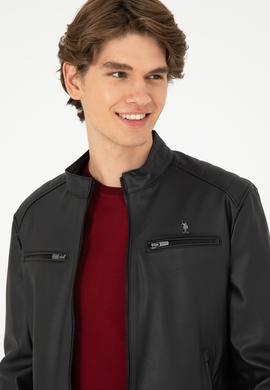 Erkek Siyah Deri Ceket - 50297250018