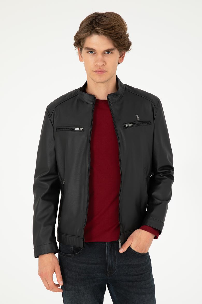 Erkek Siyah Deri Ceket - 50297250018
