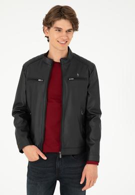 Erkek Siyah Deri Ceket - 50297250018