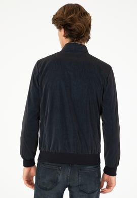 Erkek Lacivert Deri Ceket - 50297247002