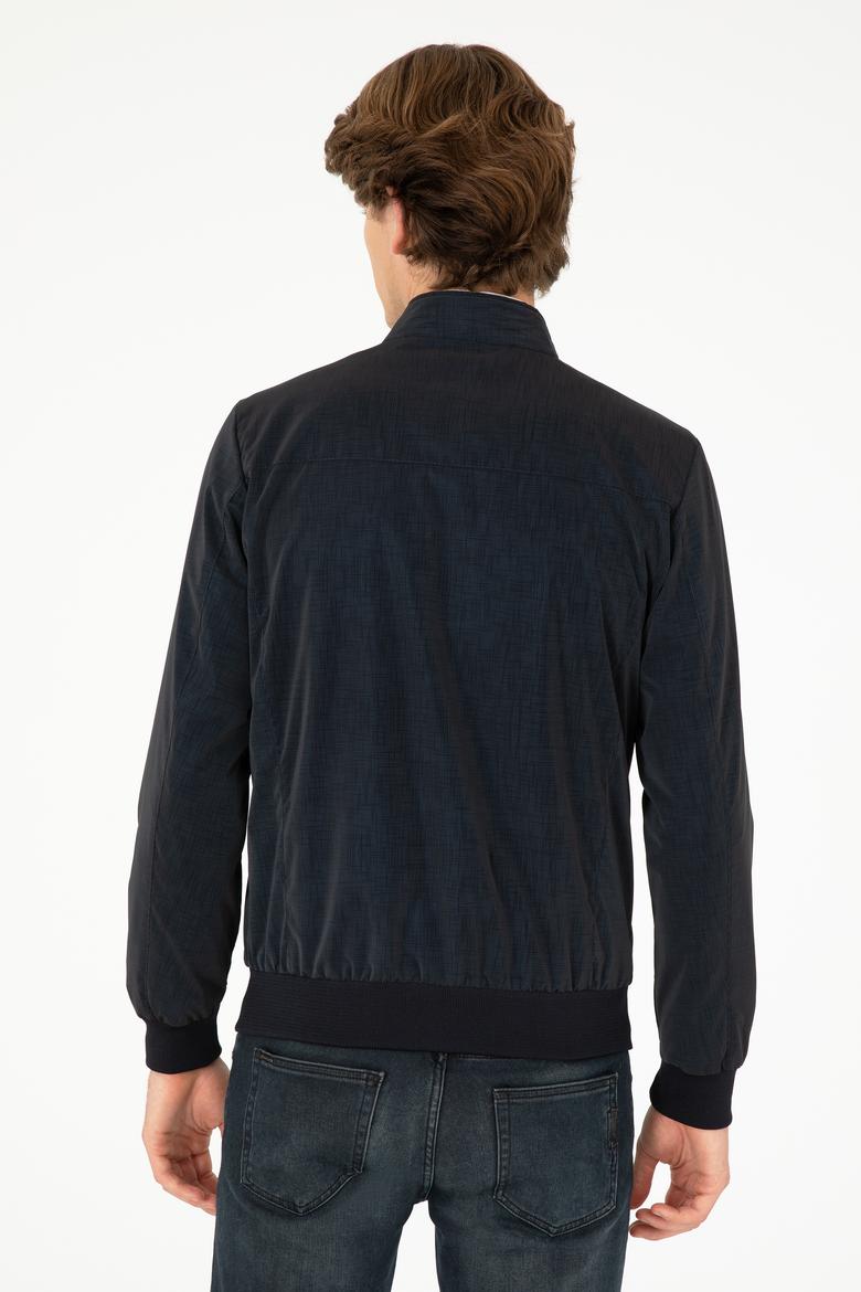 Erkek Lacivert Deri Ceket - 50297247002