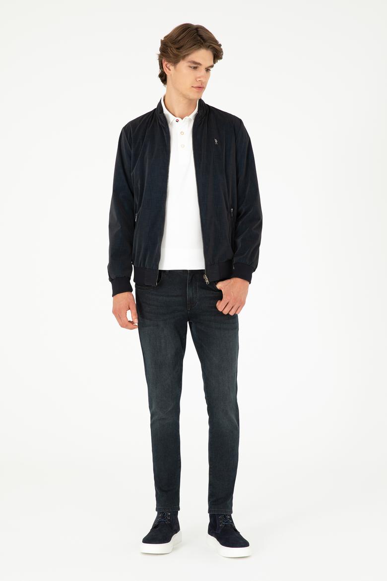 Erkek Lacivert Deri Ceket - 50297247002